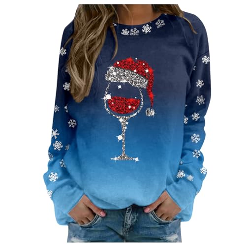 GFPGNDFHG Weihnachts Pullis Damen Christmas Xmas Pullover Herbst Weihnachten Kleid Sweatshirt Weiße Strickjacke Cropped Hoodie Festliche Kleidung von GFPGNDFHG