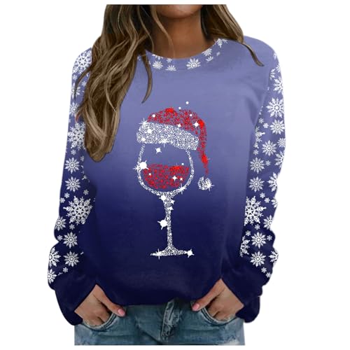 GFPGNDFHG Weihnachtspulli Damen Rudolf Das Rentier Pink Palm Puff WeihnachtsSweatshirt Hoodie Oversize Weste Elegant Weihnachtsgeschen Longshirt Große Größen von GFPGNDFHG