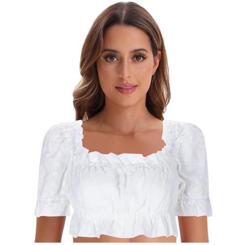 GFPGNDFHG Dirndl Dirndl Jacke Damen Damen Trachtenbluse Dirndl 164 Dirndl mit Bluse Damen trachtenshirt Spitzenbluse Dirndl lang Damen Dirndlbluse Spitze 3/4 arm Dirndlbluse Damen Langarm von GFPGNDFHG