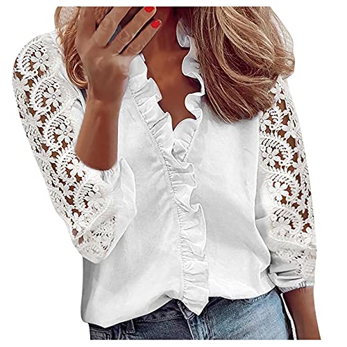 GFPGNDFHG hemdkleid Damen kariert Bluse Hochzeitsgast Damen Tshirt elegant Junge mit schwarzem hahn langes Oberteil Damen Bohemian Kleid Weisse blusen Damen Kurzarm rüschenbluse Frauen modern von GFPGNDFHG