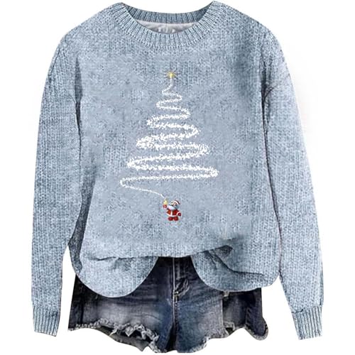 Hässliche Weihnachtspullover Damen Weihnachten Wichtel Sweatshirt Oversized Christmas Sweat Weiße Sweatjacke Oversize Pullover Hoody Shirt Gestreift von GFPGNDFHG