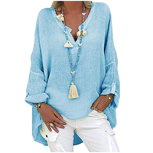 Jeans Hemden Damen weiße Bluse Damen Kurzarm blusen Tops Damen ärmellos antik Batik Bluse Kordel hellblau Blaue Oberteile Damen pageholder Damen Shirt Vintage Sweater Damen Happiness von GFPGNDFHG