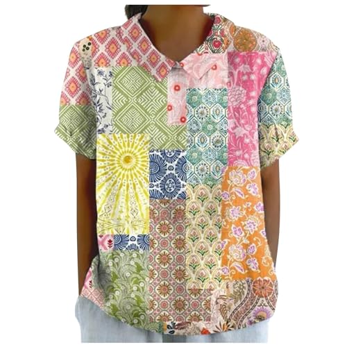 GFPGNDFHG Damen Longshirt Sommer Tanktop mit integriertem BH Oversize Tshirt Shirt Kurzarm Poncho Kinder Multicolored L von GFPGNDFHG