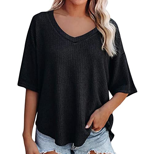 Morgan Damen Long blusen Knitted Pullover Oberteile Damen Herbst Herren Bluse Damen Pullover weiß Shirt Damen Sommer Kurzarm Bluse Damen Figurumspielende Kleider von GFPGNDFHG