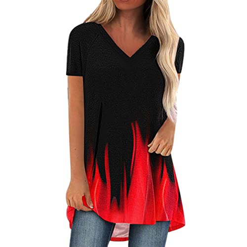 Oberteil rot Damen ärmellose t-Shirts Damen ga Kleidung pulloverkleid top Damen elegant longtunika Damen wahrsagerin Trachten Bluse Tunika Damen Bekleidung Damen Oberteile von GFPGNDFHG