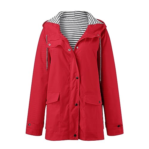 Regenjacke Damen Wasserdicht, Damen Regenjacke 10000MM Wasserdicht Leichte Gefüttert Packbar Sportjacke Funktionsjacke Atmungsaktiv Fahrrad Jacke mit Kapuze Turnschuhe Damen Kendall And Kylie von GFPGNDFHG