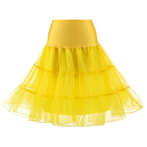 Rock Kurze Hohe Tuchku-Qualität Tanzender Taillenrock Frauen Erwachsene Falter Hoher Rock Minirock 48 (Yellow-C, M) von GFPGNDFHG