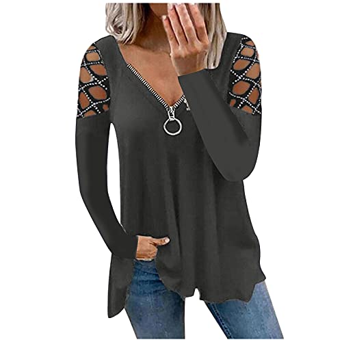 Tunika Damen Langarm t-Shirt Damen Oversize Off Shoulder Shirt Damen tasch rosa Shirtjacke Kurzarm Damen Tshirt Weiss Kurzarm Damen Sommer Tshirt Damen Oberteile Sommer von GFPGNDFHG