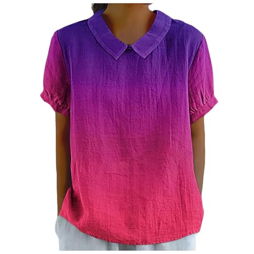 blusen Curvy Mode Damen Lange Oberteile für Leggings gestreiftes Shirt Kurzarmpullover Festliche Sommer Tshirt elegant v von GFPGNDFHG