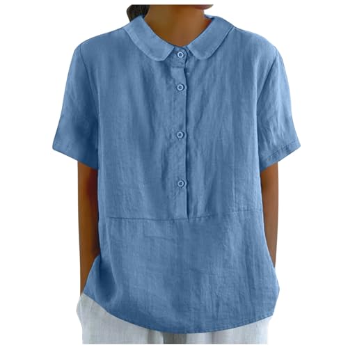 hellblaue Bluse Festliche Oberteile Damen Spitzentop Sommer Tshirt 3/4 arm damenblusen Kurzarm top pink Anzughose Langarm Shirts Decke flauschig von GFPGNDFHG