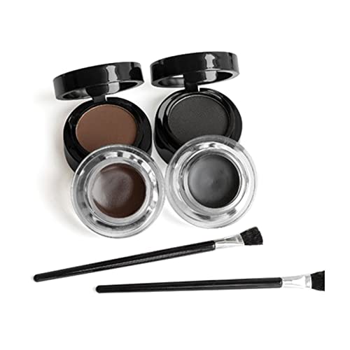 2-in-1-Eyeliner-Creme-Set, Professionelles, Langanhaltendes Augenbrauenpuder Mit Pinsel von GFRGFH