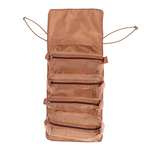 Damen-Kosmetiktasche Zum Aufrollen, 4-in-1, Multifunktional, Abnehmbar, Tragbar, Für Reisen, Make-up-Taschen, Zum Aufhängen, Organizer, Badezimmertasche Für Die Dusche(Khaki) von GFRGFH