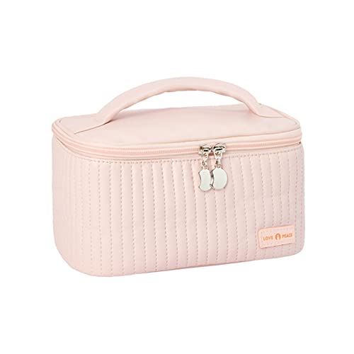 GFRGFH PU-Kosmetiktasche Mit Weißem Kragen, Kuchen, Bonbonfarben, Praktischer Reise-Make-up-Organizer, Kosmetikpinsel-Taschen, Etui Für Damen, Kulturbeutel(Rosa) von GFRGFH