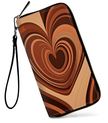GFRGTFHYT Damen-Geldbörse, großes Fassungsvermögen, RFID-blockierend, PU-Leder, Handgelenk-Geldbörsen für Damen, Art Heart, Women Wallet, Art Heart von GFRGTFHYT