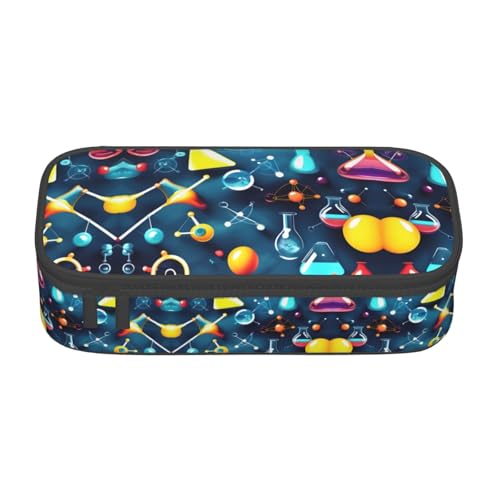 GFXEDSAH Abstrakter wissenschaftlicher Chemie-Druck, stilvolle und funktionale Federmäppchen, klein, aber geräumig, ideal für Reisen oder den täglichen Gebrauch, Schwarz , Einheitsgröße von GFXEDSAH