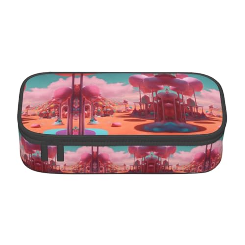 GFXEDSAH Candy Land Federmäppchen, Federmäppchen, Organizer, Oxford-Stoff, Mehrzweck-Federmäppchen, Schwarz , Einheitsgröße, Schlüsseletui von GFXEDSAH