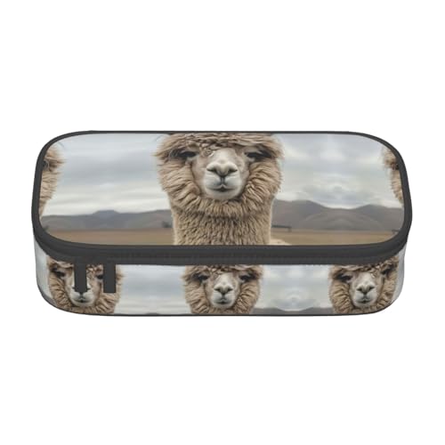 GFXEDSAH Federmäppchen mit Alpaka-Aufdruck, Federmäppchen, Organizer, Oxford-Stoff, Mehrzweck-Federmäppchen, Schwarz , Einheitsgröße, Schlüsseletui von GFXEDSAH