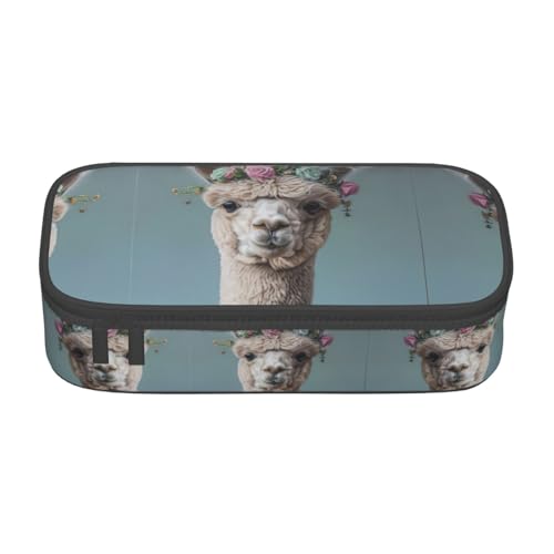 GFXEDSAH Federmäppchen mit Alpaka-Aufdruck, Federmäppchen, Organizer, Oxford-Stoff, Mehrzweck-Federmäppchen, Schwarz , Einheitsgröße, Schlüsseletui von GFXEDSAH