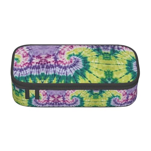 GFXEDSAH Federmäppchen mit Batikmuster, Hippie-Druck, Federmäppchen, Organizer, Oxford-Stoff, Mehrzweck-Federmäppchen, Schwarz , Einheitsgröße, Schlüsseletui von GFXEDSAH