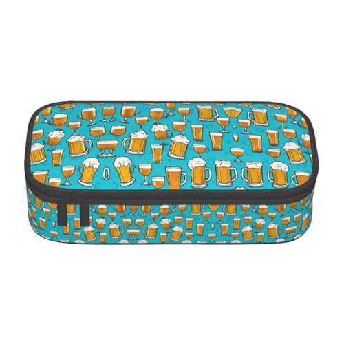 GFXEDSAH Federmäppchen mit Bierblasen-Druck, Federmäppchen, Organizer, Oxford-Stoff, Mehrzweck-Federmäppchen, Schwarz , Einheitsgröße, Schlüsseletui von GFXEDSAH