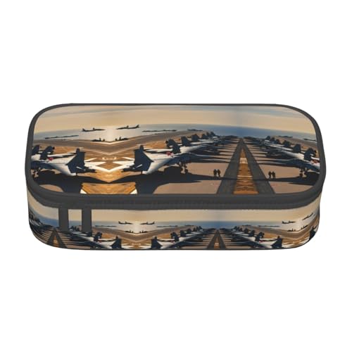 GFXEDSAH Federmäppchen mit Flugzeug-Jets-Druck, Federmäppchen, Organizer, Oxford-Stoff, Mehrzweck-Federmäppchen, Schwarz , Einheitsgröße, Schlüsseletui von GFXEDSAH