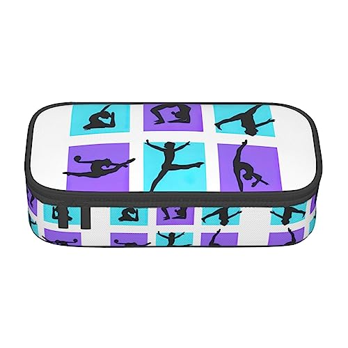 GFXEDSAH Federmäppchen mit Gymnastik-Spieldruck, Federmäppchen, Organizer, Oxford-Stoff, Mehrzweck-Federmäppchen, Schwarz , Einheitsgröße, Schlüsseletui von GFXEDSAH