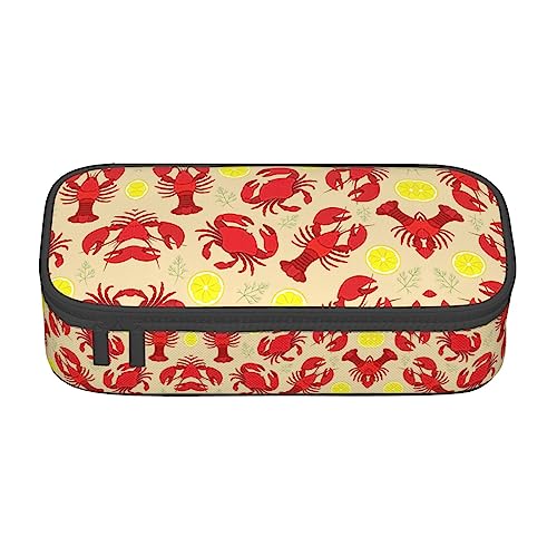 GFXEDSAH Federmäppchen mit Hummer- und Krabbenmuster, Federmäppchen, Organizer, Oxford-Stoff, Mehrzweck-Federmäppchen, Schwarz , Einheitsgröße, Schlüsseletui von GFXEDSAH