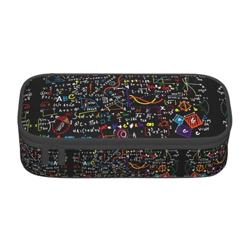 GFXEDSAH Federmäppchen mit Mathe-Formel-Druck, Federmäppchen, Organizer, Oxford-Stoff, Mehrzweck-Federmäppchen, Schwarz , Einheitsgröße, Schlüsseletui von GFXEDSAH