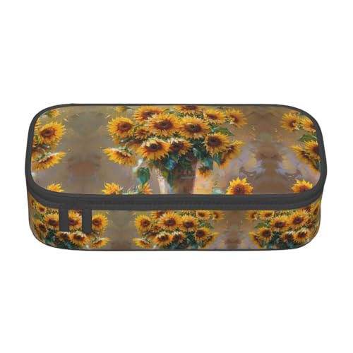 GFXEDSAH Federmäppchen mit Ölgemälde, Sonnenblumen-Druck, Federmäppchen, Organizer, Oxford-Stoff, Mehrzweck-Federmäppchen, Schwarz , Einheitsgröße, Schlüsseletui GFXEDSAH Federmäppchen mit Ölgemälde, Sonnenblumen-Druck, Federmäppchen, Organizer, Oxford-Stoff, Mehrzweck-Federmäppchen, Schwarz , Einheitsgröße, Schlüsseletui von GFXEDSAH