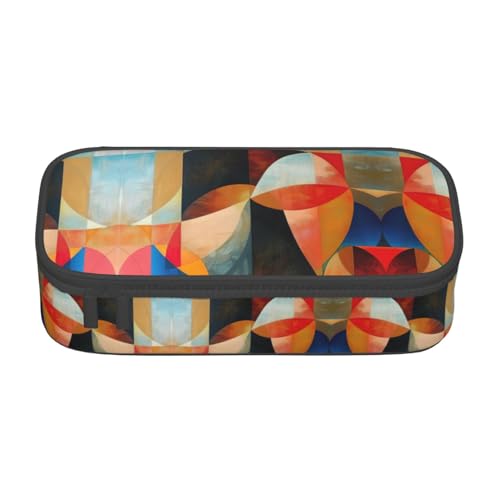 GFXEDSAH Federmäppchen mit abstraktem geometrischem Druck, Federmäppchen, Organizer, Oxford-Stoff, Mehrzweck-Federmäppchen, Schwarz , Einheitsgröße, Schlüsseletui von GFXEDSAH