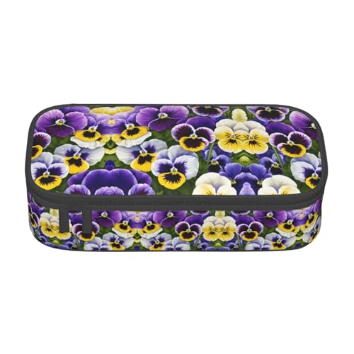 GFXEDSAH Federmäppchen mit blauem Blumendruck, Federmäppchen, Organizer, Oxford-Stoff, Mehrzweck-Federmäppchen, Schwarz , Einheitsgröße, Schlüsseletui von GFXEDSAH