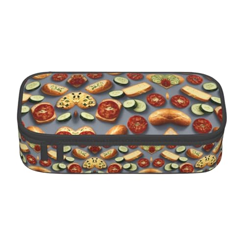 GFXEDSAH Federmäppchen mit gesundem Lebensmitteldruck, Federmäppchen, Organizer, Oxford-Stoff, Mehrzweck-Federmäppchen, Schwarz , Einheitsgröße, Schlüsseletui von GFXEDSAH