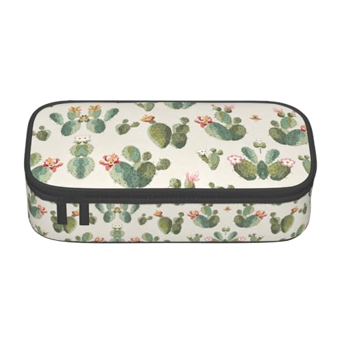 GFXEDSAH Federmäppchen mit niedlichem Kaktusdruck, Federmäppchen, Organizer, Oxford-Stoff, Mehrzweck-Federmäppchen, Schwarz , Einheitsgröße, Schlüsseletui von GFXEDSAH