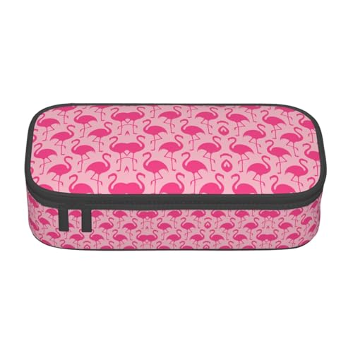 GFXEDSAH Federmäppchen mit rotem Flamingo-Druck, Federmäppchen, Organizer, Oxford-Stoff, Mehrzweck-Federmäppchen, Schwarz , Einheitsgröße, Schlüsseletui von GFXEDSAH