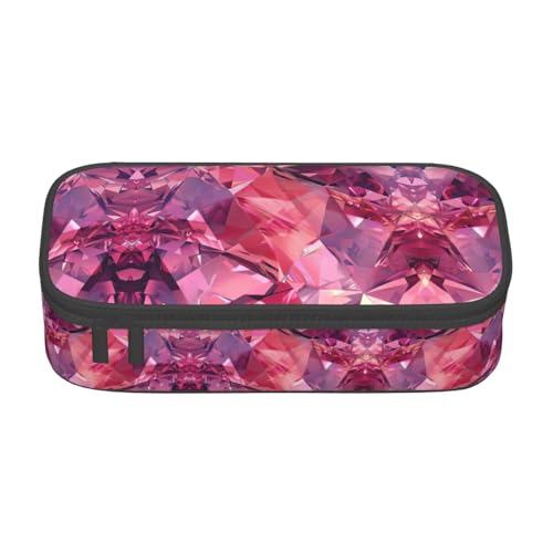 GFXEDSAH Federmäppchen mit rotem Rautenmuster, Federmäppchen, Organizer, Oxford-Stoff, Mehrzweck-Federmäppchen, Schwarz , Einheitsgröße, Schlüsseletui von GFXEDSAH