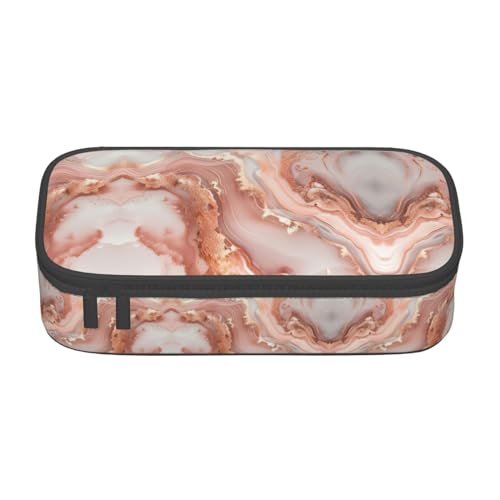 GFXEDSAH Federmäppchen mit rotgoldenem Marmor-Design, Hintergrunddruck, Federmäppchen, Organizer, Oxford-Stoff, Mehrzweck-Federmäppchen, Schwarz , Einheitsgröße, Schlüsseletui von GFXEDSAH