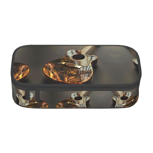 GFXEDSAH Federmäppchen mit schönem Gitarren-Druck, Federmäppchen, Organizer, Oxford-Stoff, Mehrzweck-Federmäppchen, Schwarz , Einheitsgröße, Schlüsseletui von GFXEDSAH