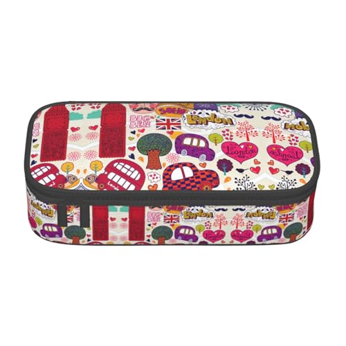 GFXEDSAH Schulzeitung in englischer Sprache, Federmäppchen, Federmäppchen, Organizer, Oxford-Stoff, Mehrzweck-Federmäppchen, Schwarz , Einheitsgröße, Schlüsseletui von GFXEDSAH