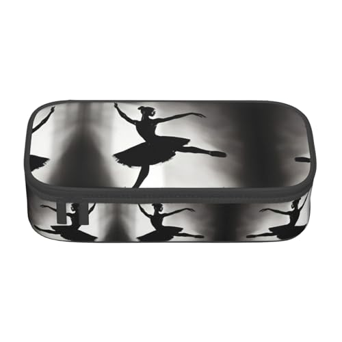 GFXEDSAH Stilvolle und funktionale Bleistifttasche mit Ballerina-Aufdruck, klein, aber geräumig, ideal für Reisen oder den täglichen Gebrauch, Schwarz , Einheitsgröße, Kosmetiktasche von GFXEDSAH