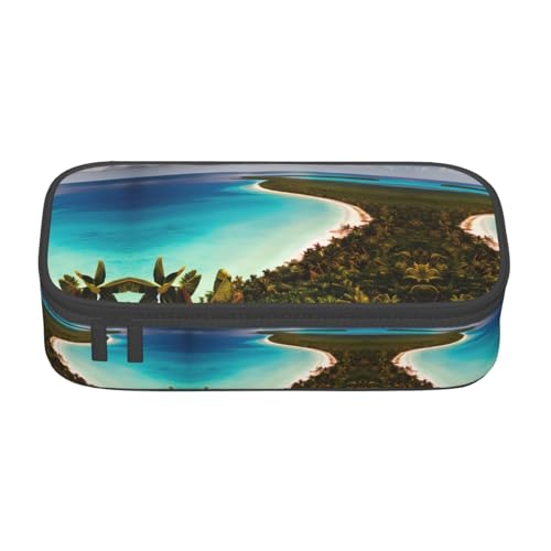 GFXEDSAH Stilvolle und funktionale Bleistifttasche mit Insel Kuba, klein, aber geräumig, ideal für Reisen oder den täglichen Gebrauch, Schwarz , Einheitsgröße, Kosmetiktasche von GFXEDSAH