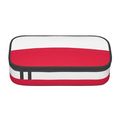 GFXEDSAH Stilvolle und funktionale Bleistifttasche mit polnischer Flagge, klein, aber geräumig, ideal für Reisen oder den täglichen Gebrauch, Schwarz , Einheitsgröße, Kosmetiktasche von GFXEDSAH