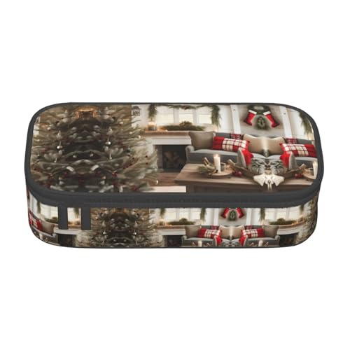 GFXEDSAH Stilvolle und funktionale Federmäppchen im Bauernhaus-Design, klein, aber geräumig, ideal für Reisen oder den täglichen Gebrauch, Schwarz , Einheitsgröße, Kosmetiktasche von GFXEDSAH