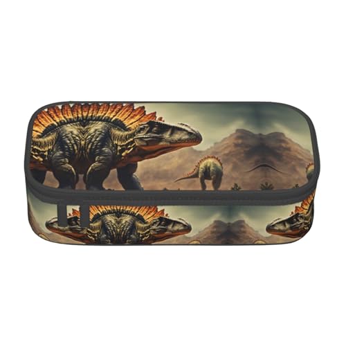 GFXEDSAH Stilvolle und funktionale Federmäppchen mit Dinosaurier-Druck, klein, aber geräumig, ideal für Reisen oder den täglichen Gebrauch, Schwarz , Einheitsgröße, Kosmetiktasche von GFXEDSAH