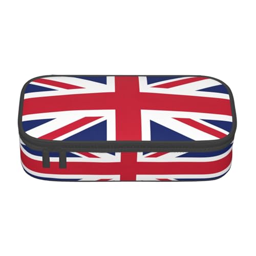 GFXEDSAH Stilvolle und funktionale Federtasche mit britischer Flagge, klein, aber geräumig, ideal für Reisen oder den täglichen Gebrauch, Schwarz , Einheitsgröße, Kosmetiktasche von GFXEDSAH