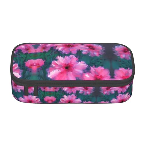 GFXEDSAH Stilvolles und funktionales Federmäppchen mit rotem Blumendruck, klein, aber geräumig, ideal für Reisen oder den täglichen Gebrauch, Schwarz , Einheitsgröße, Kosmetiktasche von GFXEDSAH