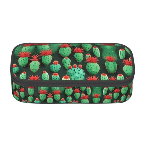 GFXEDSAH Viele kleine Kaktus-Kunstdrucke, stilvolle und funktionale Federmäppchen, klein, aber geräumig, ideal für Reisen oder den täglichen Gebrauch, Schwarz , Einheitsgröße, Kosmetiktasche von GFXEDSAH
