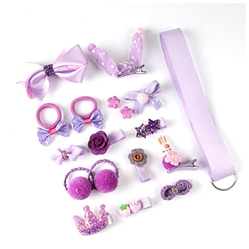 Haarklammer 18 stücke Haarspange Set Niedliche Haarschmuck Mädchen Cartoon Haar Clip Headwear Bogen Blume Tier Haarnadel Haarring Elastische Kopfschmuck Haarklammer Groß von GFYHTN