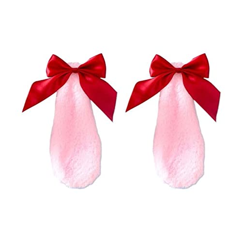 Haarklammer Kawaii Frauen Mädchen Haarspange Niedlichen Kaninchen Bunny Plüsch Lop Ohren Haarnadel Candy Farbe Ribbon Bowknot Lolita Cosplay Haarschmuck Haarklammer Groß(10) von GFYHTN