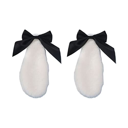 Haarklammer Kawaii Frauen Mädchen Haarspange Niedlichen Kaninchen Bunny Plüsch Lop Ohren Haarnadel Candy Farbe Ribbon Bowknot Lolita Cosplay Haarschmuck Haarklammer Groß(2) von GFYHTN