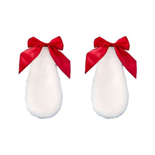Haarklammer Kawaii Frauen Mädchen Haarspange Niedlichen Kaninchen Bunny Plüsch Lop Ohren Haarnadel Candy Farbe Ribbon Bowknot Lolita Cosplay Haarschmuck Haarklammer Groß(3) von GFYHTN